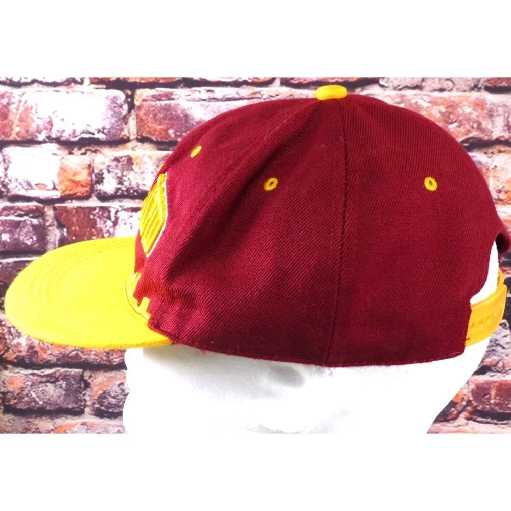 Cleveland Skyline Snapback Cap Maroon & Yellow Adjustable Hat 100% Acrylic Urban